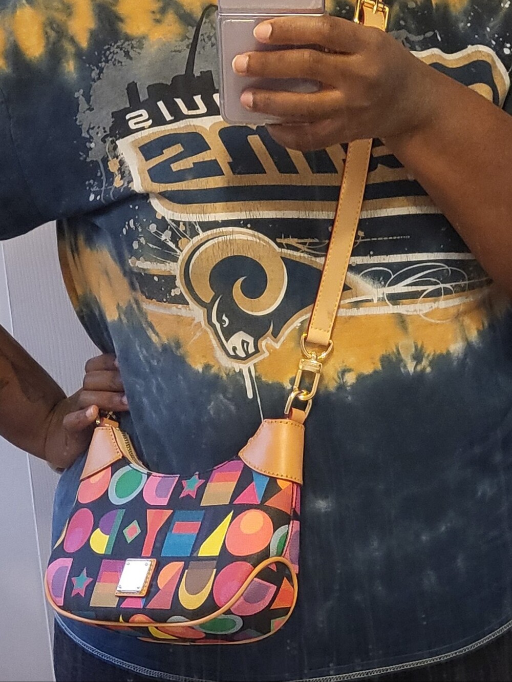 Dooney & Bourke Art Deco Luna Hobo Shoulder Bag With Extra Crossbody Strap
